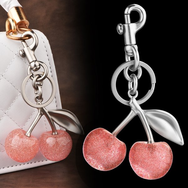 Bag Charm Factory Direct Sales Hot Selling Multi Color Cherry Lock Ring Fashion Personality Bag Fruit Pendant Accessories Jewelry Wholesale
