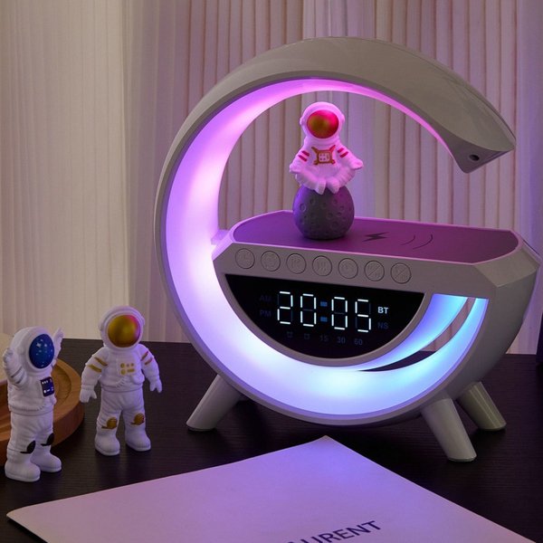 Wireless Charging Bluetooth Volume Alarm Clock Atmosphere Multifunctional Desk Lamp Night Light Birthday Gift Speaker-image