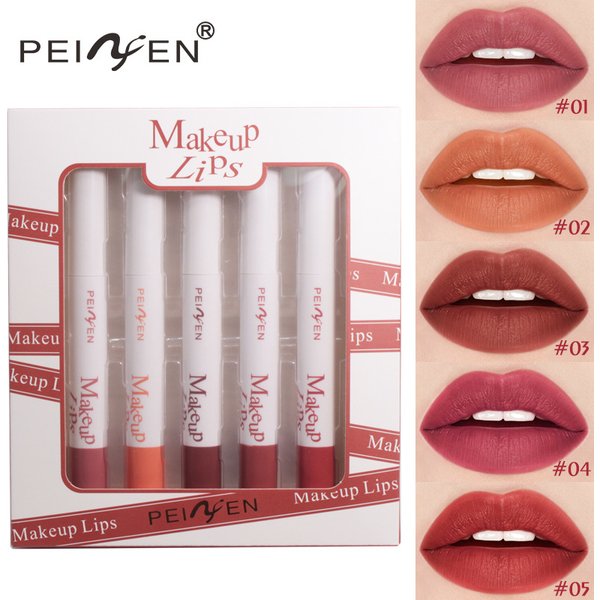 5 pieces of box moisturizing Natural three-dimensional easy color lipstick Lipstick beauty makeup