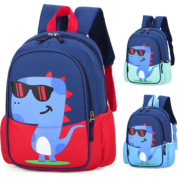 Children's School Bag Kindergarten School Bag Cartoon Dinosaur Student Going Out Backpack Female Nylon Backpack Bag-image