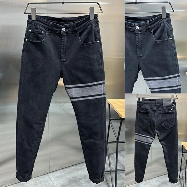 Men's Clothing High End Stretch Black Jeans Men's Autumn And Winter New Slim Pants Men's Youth Slim Long Pants-image