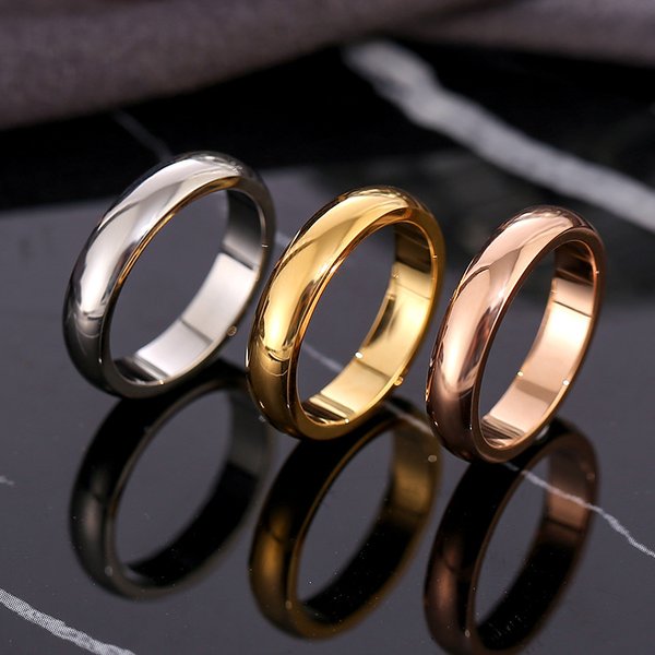 European And American Hot Style Simple Titanium Wide Smooth Band Couple Rings Index Finger Stainless Steel Personality-image