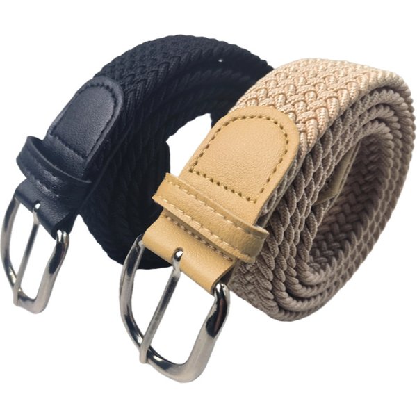 Woven elastic seamless invisible punch-free men's and women's fashionable and versatile elastic canvas jeans lazy belt