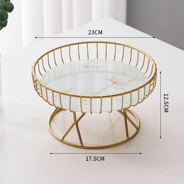 European Style Light Luxury Plate Creative Living Room Household Fruit Basket Afternoon Tea Candy Dessert Rack Snack Rack-image