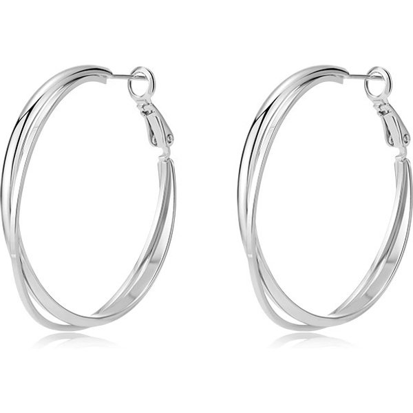 Double Hoop Earrings - Light Luxury Oversized Circle Studs (Minimalist Statement Jewelry Elegant Everyday Accessories)-image