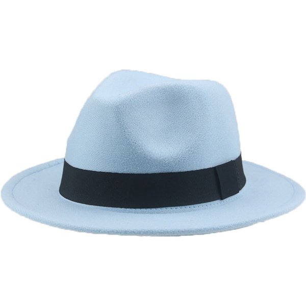 Fashion Hat Fedoras Ribbon Band Solid Camel Khaki Cowboy Wedding Church Formal Felted Kids Child Hats Sombreros De Mujer-image