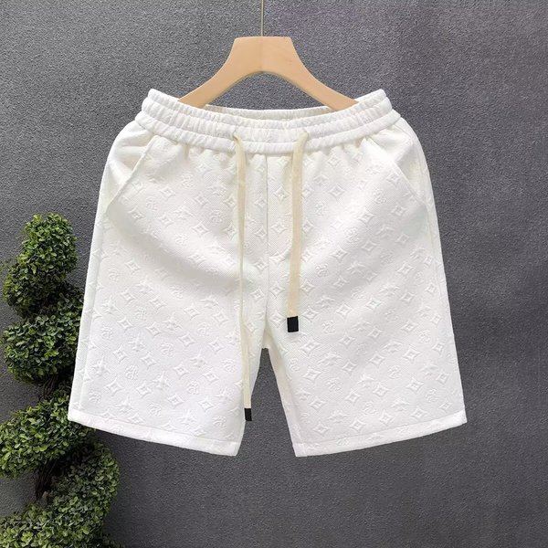 Men's Clothing Summer New Men's White Pattern Casual Shorts Outer Wear Shorts Casual Fashion Versatile Sand-image