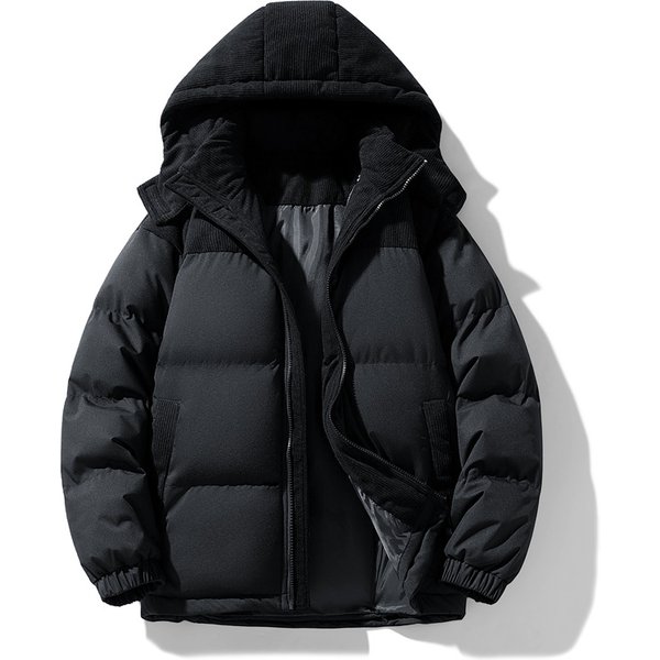 Unisex Winter Hooded Jacket – Thickened Windproof Puffer Coat (S-3XL, Oversized Fit, 500G Polyester Fill, Trendy Color Blocking)-image