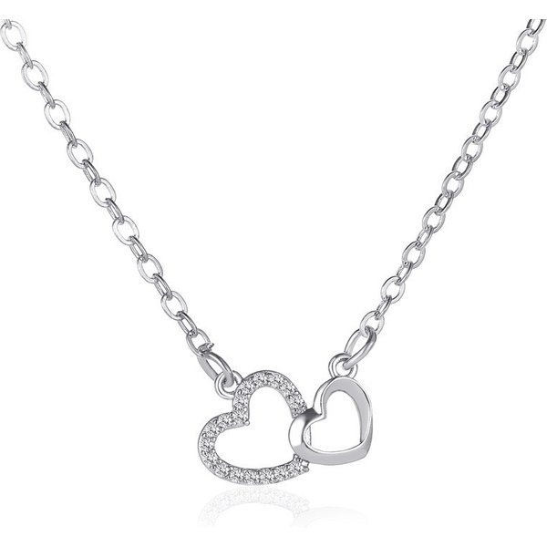 Peach Heart Necklace Female Shape Clavicle Chain Simple Love Jewelry Accessories For Girls-image