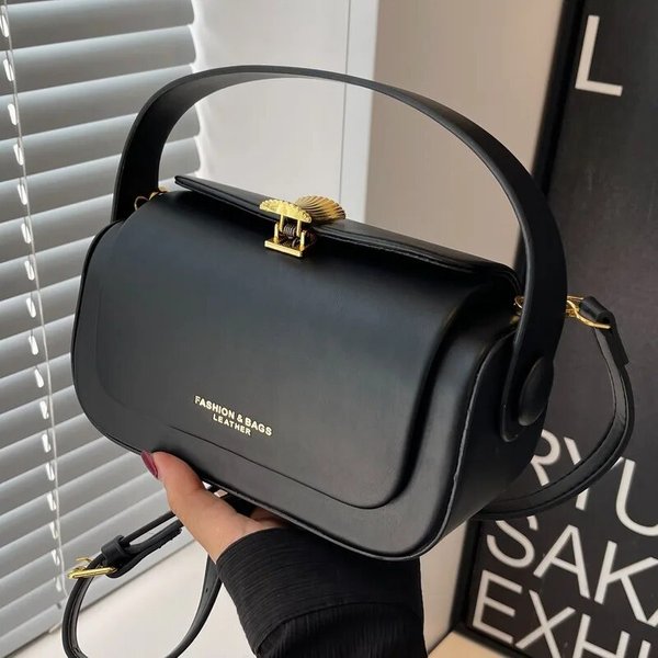 Women's Diagonal Straddle Bag 2024 New Solid Color Fashion Square Handbag High Quality Texture Retro Casual Shoulder Bag-image