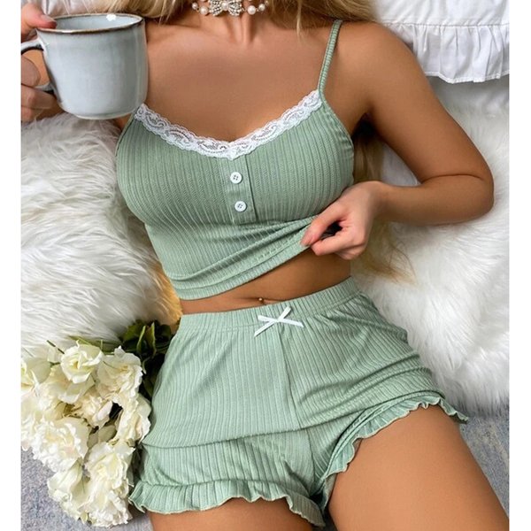 Sexy lace suspender pajamas suit shorts women's home wear Pajamas