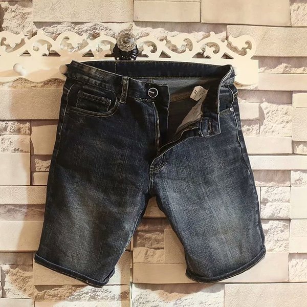 Men's Clothing New Men's Denim Shorts Straight Ins Dongdaemun 5 Half Pants Fashion Trend Washed Mid Length Pants-image