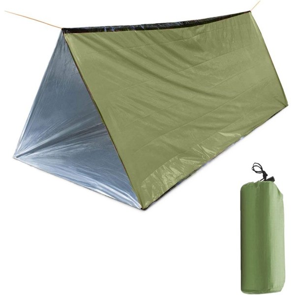 Emergency Survival Tent Windproof Cold Weather Shelter For Camping Hiking Lightweight Reflective Thermal Blanket Sun Shade Windbreak For Outdoor-image