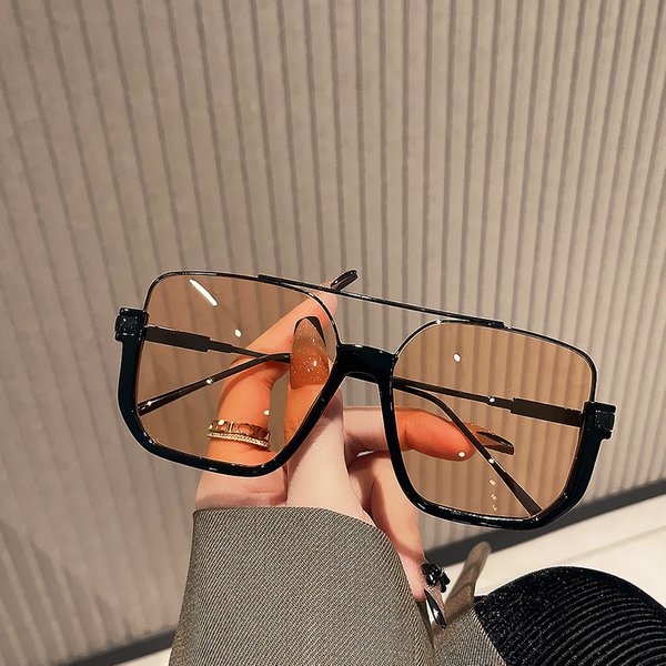 Unisex Women's sunglasses Trendy square frame large frame sunglasses women's UV protection face small makeup glasses