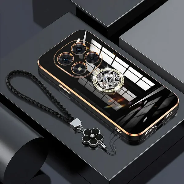 Note14pro Dia Ring Cover For Xiaomi Redmi Note 14 13 Pro Plus Phone Case With Lanyard Plating Cases Note14 Pro+