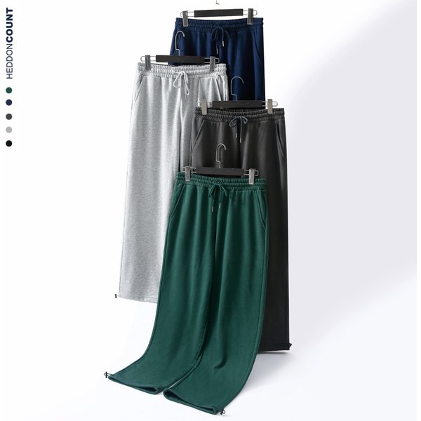Men's Clothing Ankle Length Sweatpants Autumn Black Men's And Women's Casual Trousers Solid Color Men's Sports Pants-image