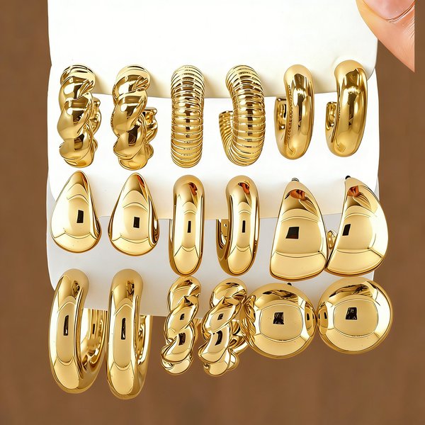 European And American Cross-Border New High-End Gold Personality Exaggerated CCB Creative Braided Flower Earrings