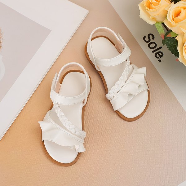 Mother&Kids Children's Sandals Soft Soled Lace Princess Shoes Comfortable Non-Slip Beach Shoes Fashion Fairy Girl Sandals-image