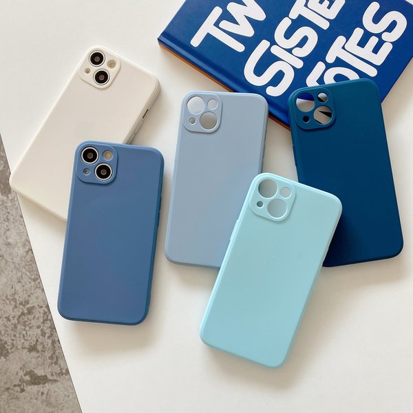 Compatible With 17 Cube Straight Edge Liquid Silicone Phone Case Iphone 16 Shockproof Protective Cover-image