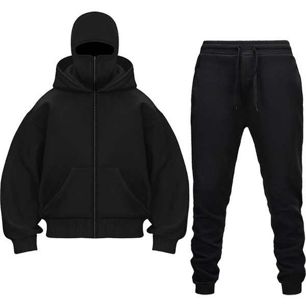 New Foreign Trade Cross Border Double Hat Spring Autumn Winter Ins Hooded Sweatshirt Suit Trendy Men And Women Double Hat Couple Sweatshirt