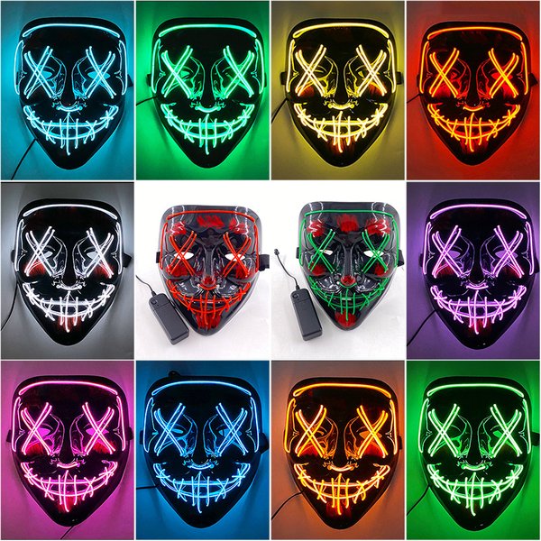 Halloween cold light LED Halloween mask masquerade party horror ghost mask