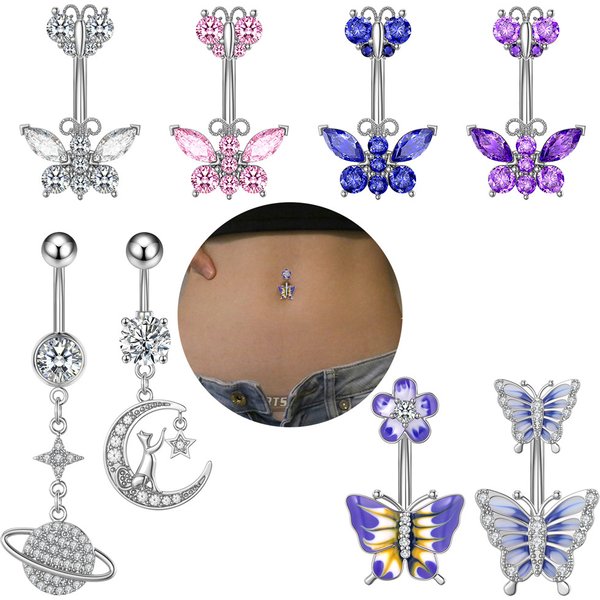 Women's Jewelry Zircon Belly Button Nail Oiled Belly Button Ring Piercing Jewelry-image