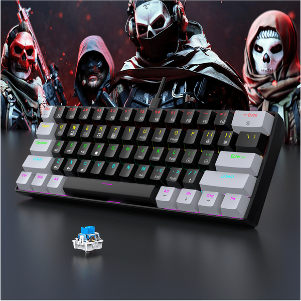 60% Wired Gaming Mechanical Keyboard Rgb Backlit Ultra Compact Mini Layout For Pc/Mac Gamers And Typists Easy Travel-image