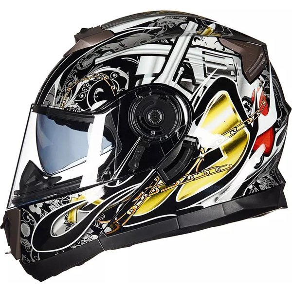 Motorcycle Helmet Exposing Helmet Winter Electric Car Helmet Riding Full Face Personality Warm Anti-fog Full Helmet