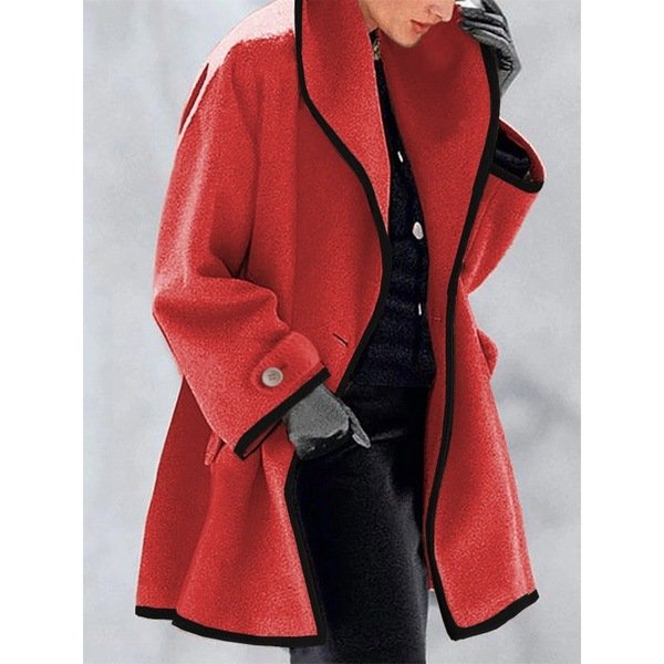 New Hooded Woolen Women's Coat In Autumn And Winter-image