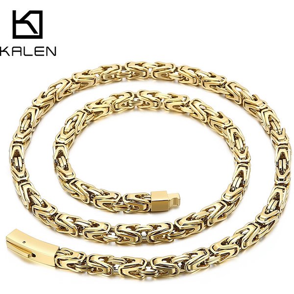 Rock Hip Hop Style Emperor Chain Fashion Personality Street Domineering V Shaped Woven Men's Titanium Steel Necklace