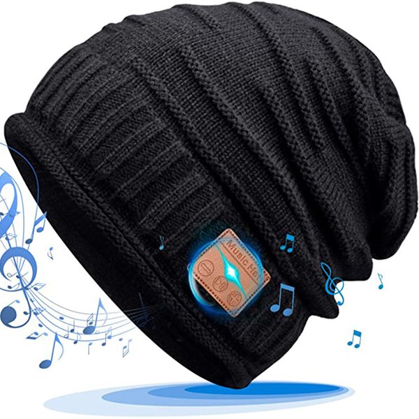 Unisex Bluetooth hat Knit hat Autumn/winter warm fashion music hat plus velvet Bluetooth hat