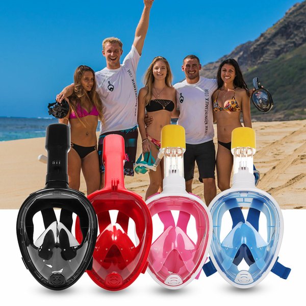 Adult And Child Diving Mask Full Face Snorkeling Mask Dry Snorkeling Goggles Swim Snorkeling Anti-Fog Mask-image