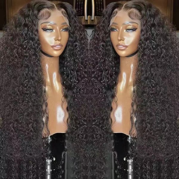 Curly Wig Kinky Curly Wig Front Lace Headgear Highlight13*4 Lace Wig-image