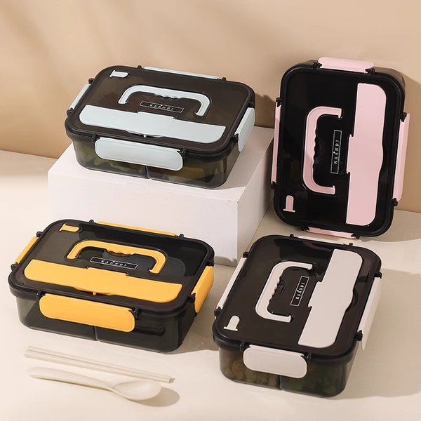 Unisex Lunch Box Can Be Heated In The Microwave Lunch Box Students Go To Work Plastic Compartment No Smell Fresh Lunch Box-image