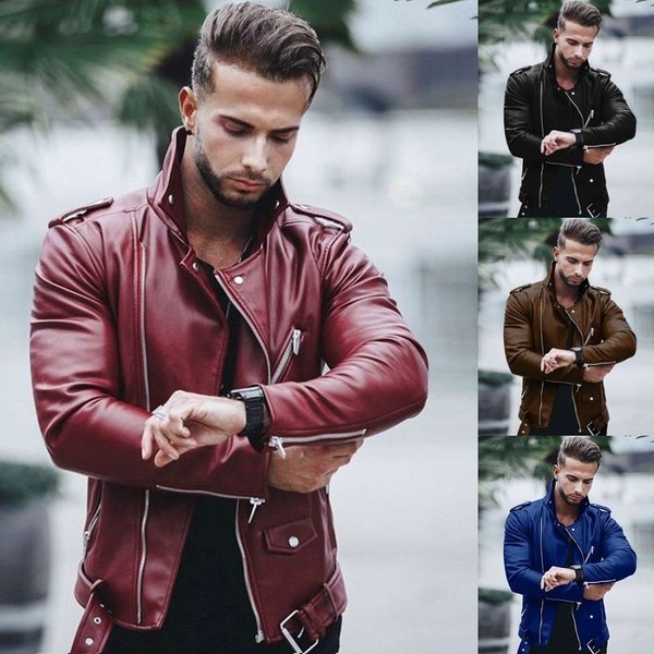 Men's Clothing Autumn And Winter Leather Coat Large Size Fashion Slim Leather Jacket Coat