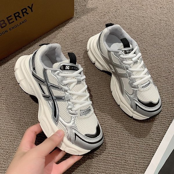 Thick Soled Dad Shoes For Women 2025 New Spring And Summer Breathable Mesh Student Running Street Lightweight Casual Sports Shoes