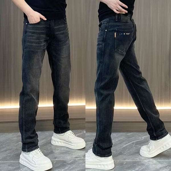 Men's Clothing Designer Men's Jeans New Casual Pants Men's Fashionable And Versatile Straight Embroidered Handsome Men's Pants-image