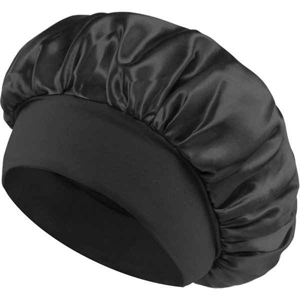 solid color wide brim elastic adult sleeping cap men and women fashion hair care beauty shower cap satin chemotherapy cap