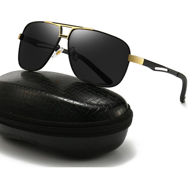 European And American Fashion Full Frame Large Frame Sunglasses One-Piece Double Beam Driving Sunglasses Anti-Ultraviolet Cross-Border Wholesale-image
