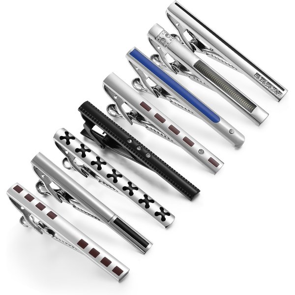 Dai Li Fashion Black Enamel Tie Clip Set High End Blue Diamond Tie Clip Hot Sale Tie Clip-image
