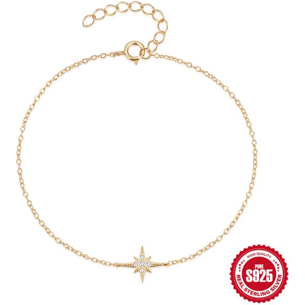 Women's Jewelry 925 Sterling Silver Octagonal Star Diamond Bracelet Temperament Personality Niche Design Bracelet