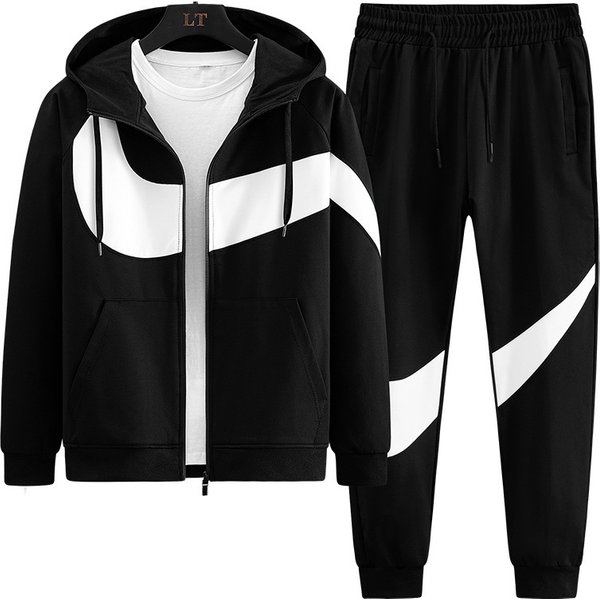 2025 Spring And Autumn New Men's Sportswear Casual Suit Men's Hooded Cardigan Sportswear Running Suit Two Piece Suit-image