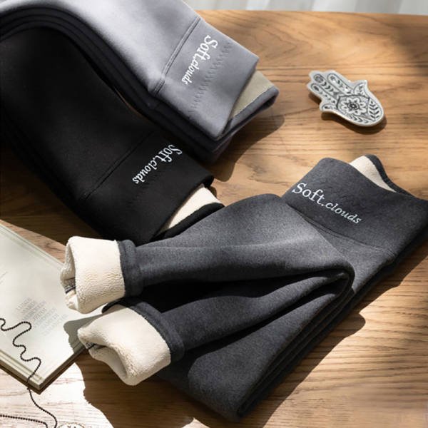 Women's Extra Thick Cashmere Leggings Wear Extra Thick Cashmere Warm Cotton Pants High Waist Large Size Slimming Stretch Shorts-image