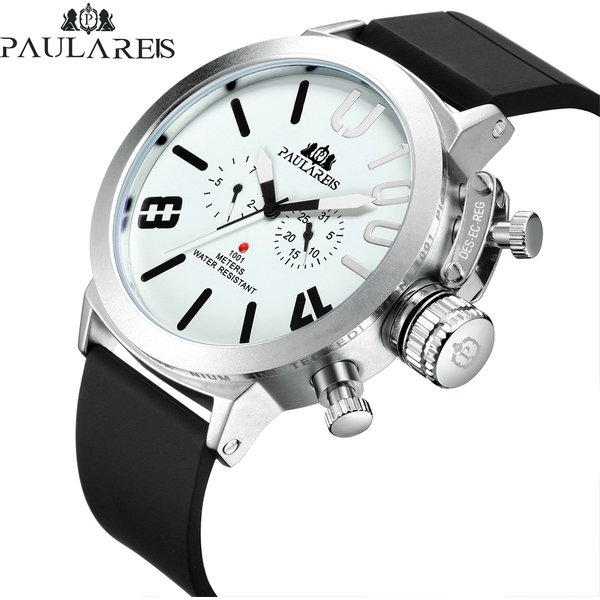 Fully Automatic Mechanical Multifunctional Rubber Belt Large Men's Watch Automatic Watch-image