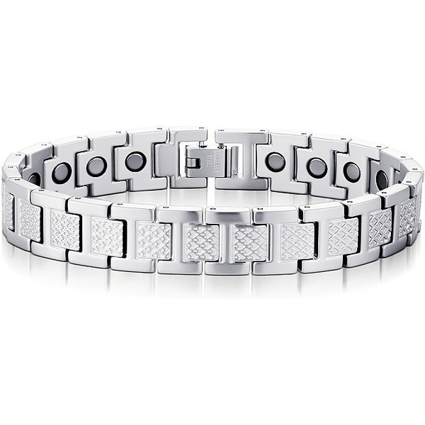 Men's Crocodile Pattern Titanium Steel Bracelet Gold Plated Adjustable Magnetic Stainless Steel Hip-Hop Charm For Party Anniversary