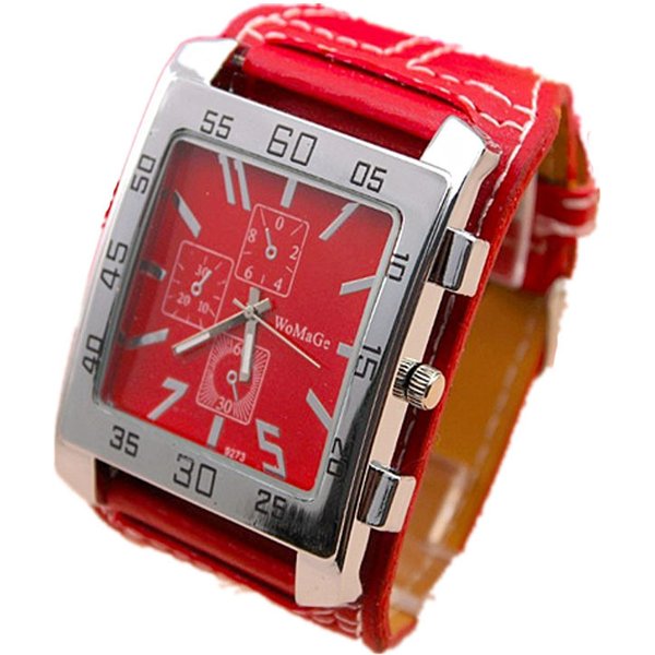 Hot sale womage9273 leather quartz square head women's watch
