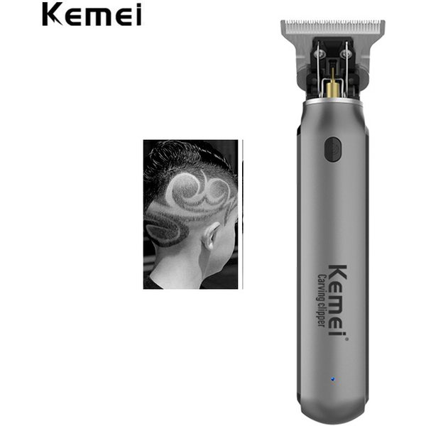 Kemei Hair Liners Clippers Men Beard Trimmer Zero Gapped T-Blade Hair Cutting Machine Cordless Professional Barber Edgers Cutter