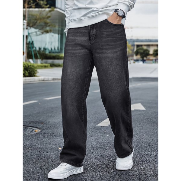 Men's Slim-Fit Streetwear Distressed Washed Denim Jeans - Classic Regular Length Non-Stretch Casual Pants For Autumn/Winter,-image