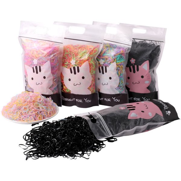 Children's Headwear Girl's Rubber Band Hair Band Disposable Black Rubber Band Thickened Baby's Hair Tie Without Harming Hair Rope-image