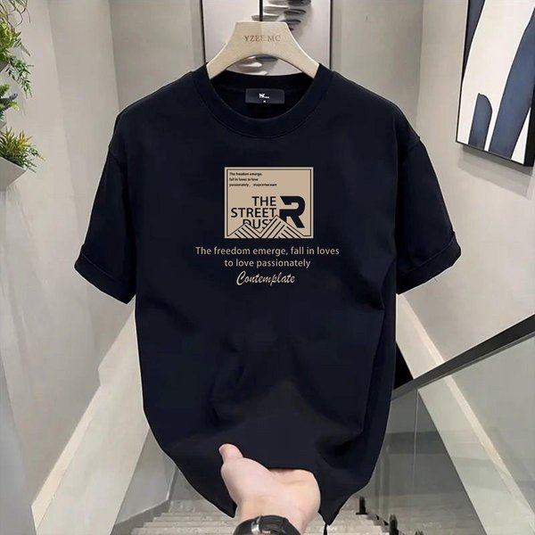 High Quality Men's Short Sleeve T-Shirt 100% Pure Cotton Plus Size Trendy Brand New Summer Exclusive